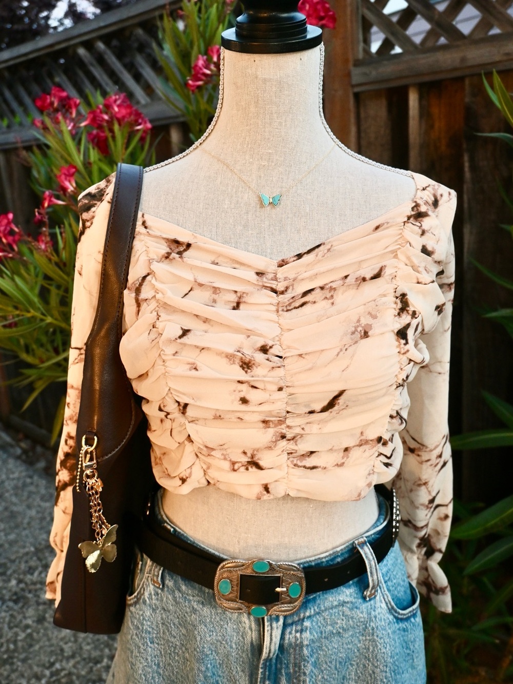 June & Hudson Long-sleeve Crop Top.